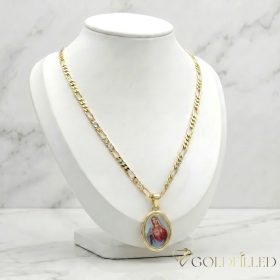   Antiallergijska Goldfilled ogrlica 50cm/3,5mm + obesek, barva 14K
