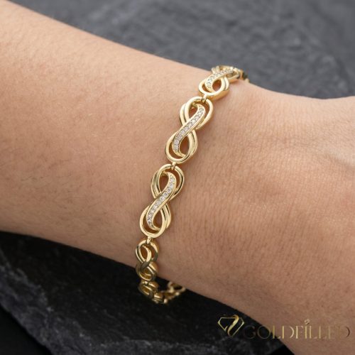 Antiallergene pozlačen zapestnica „Goldfilled“, dolžina 19 cm in širina 8 mm, barva 14K