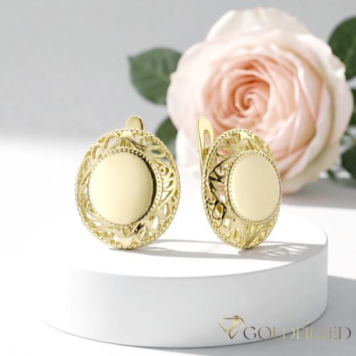 Goldfilled antialergijski uhani 20 mm 14K barva