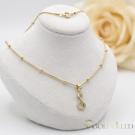   Antiallergijska Goldfilled ogrlica 45cm/1mm + obesek, barva 14K