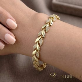   Antiallergene pozlačen zapestnica „Goldfilled“, dolžina 17 cm in širina 8 mm, barva 14K