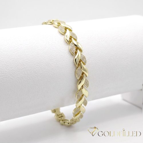Antiallergene pozlačen zapestnica „Goldfilled“, dolžina 17 cm in širina 8 mm, barva 14K