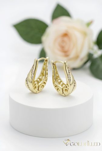 Goldfilled antialergijski uhani 20 mm 14K barva