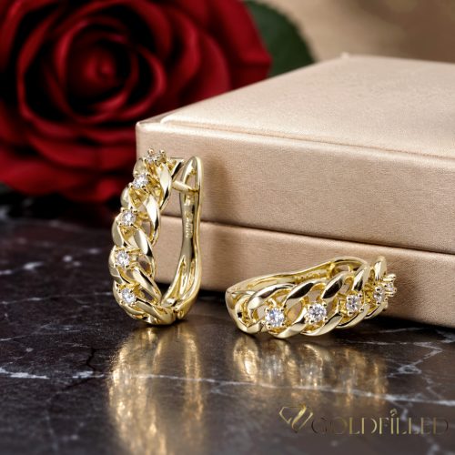 Goldfilled antialergijski uhani 17 mm 14K barva