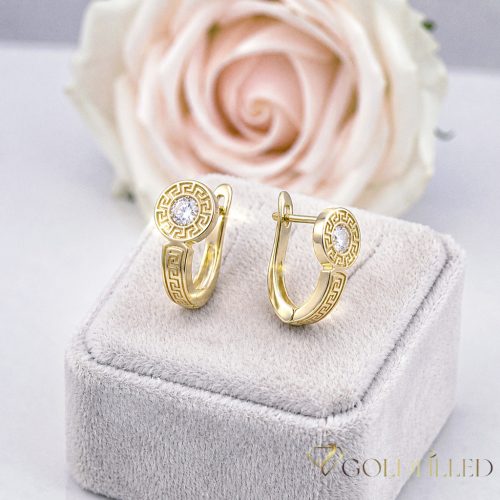 Goldfilled antialergijski uhani 16mm 14K barva