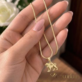   Antialergijska ogrlica Goldfilled 45cm / 1mm + obesek ribe 14K barva