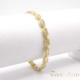   Antiallergene pozlačen zapestnica „Goldfilled“, dolžina 17cm in širina 7 mm, barva 14K