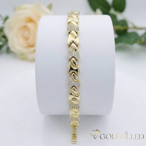 Antiallergene pozlačen zapestnica „Goldfilled“, dolžina 17 cm in širina 8 mm, barva 14K