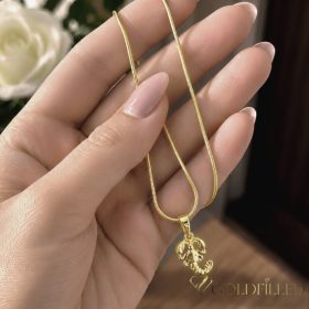   Antialergijska ogrlica Goldfilled 45cm / 1mm + obesek rak 14K barva